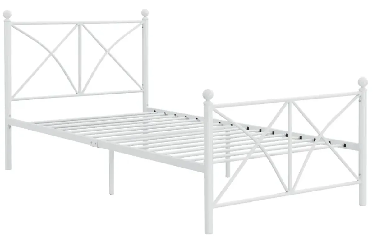 Coaster Hart Metal Twin Open Frame Bed White