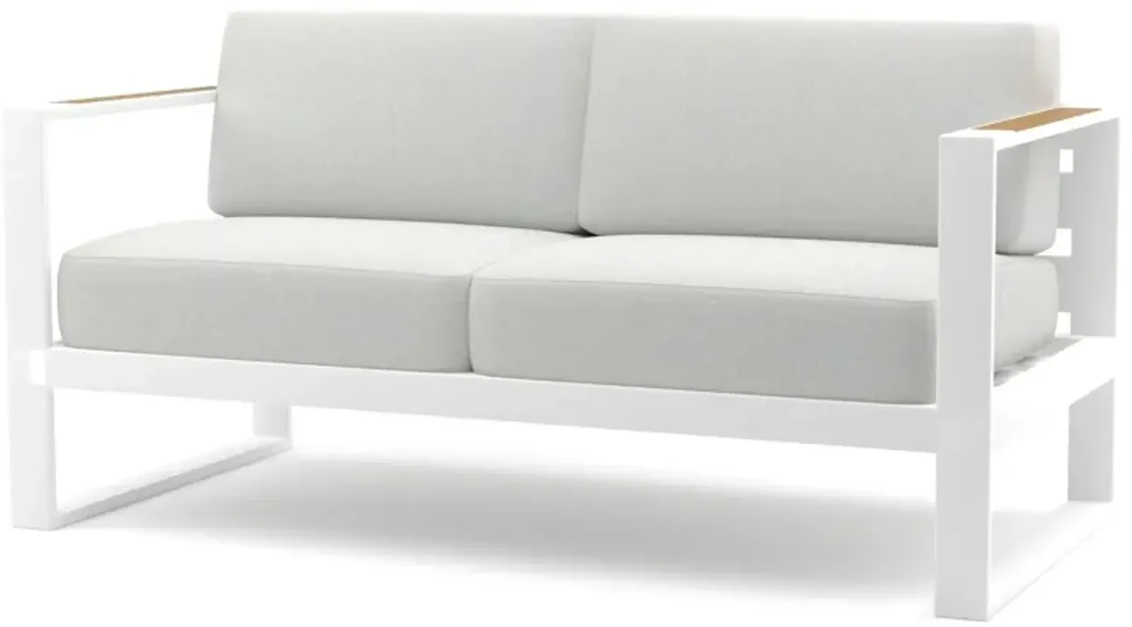 Prestige St.Croix White Loveseat in Swimmer Oyster Fabric