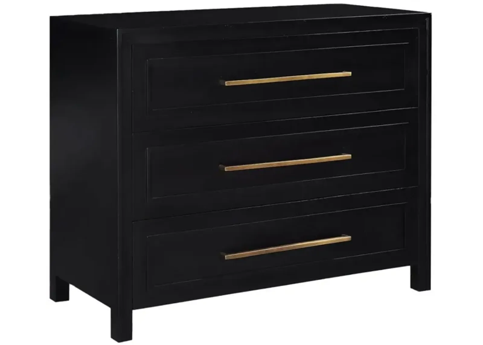 Noble Furniture Wilmont 3-Drawer Chest in Plain Black Finish