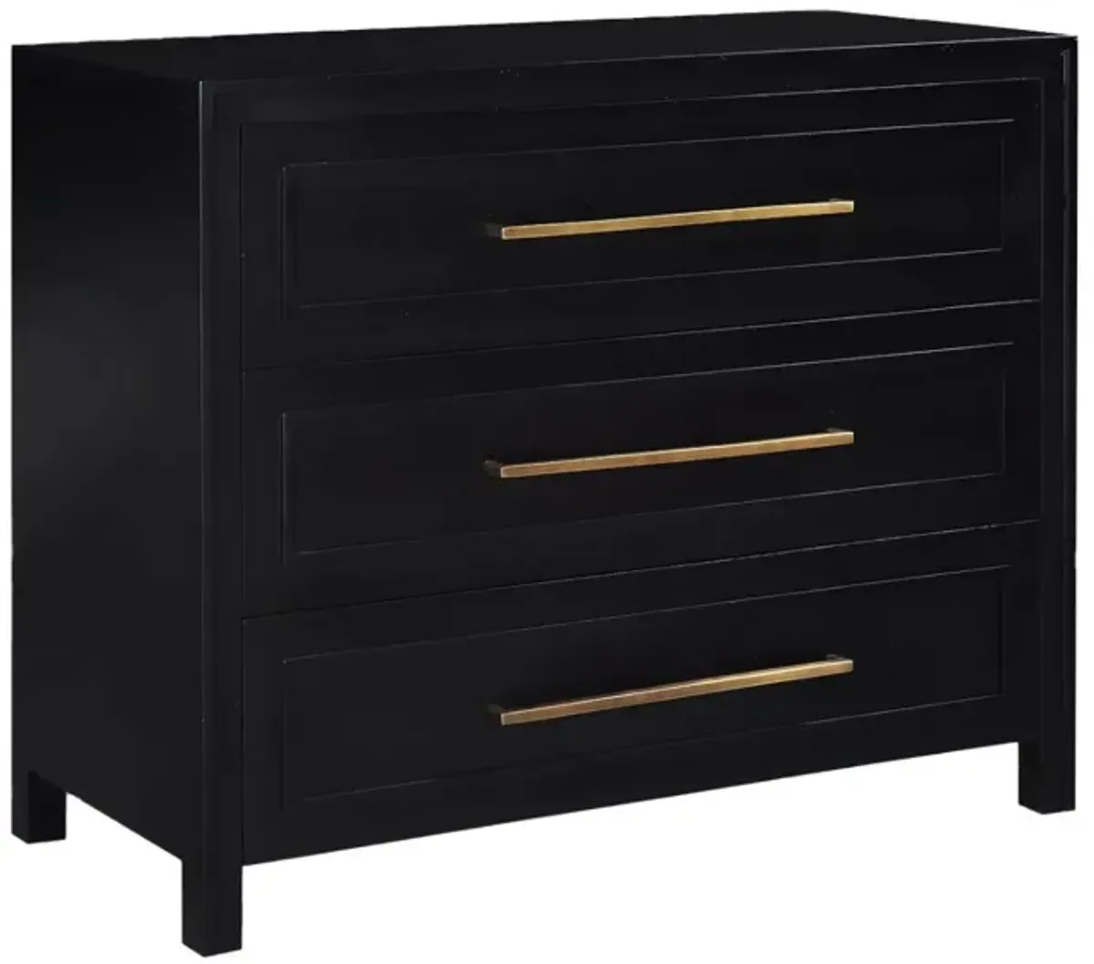 Noble Furniture Wilmont 3-Drawer Chest in Plain Black Finish