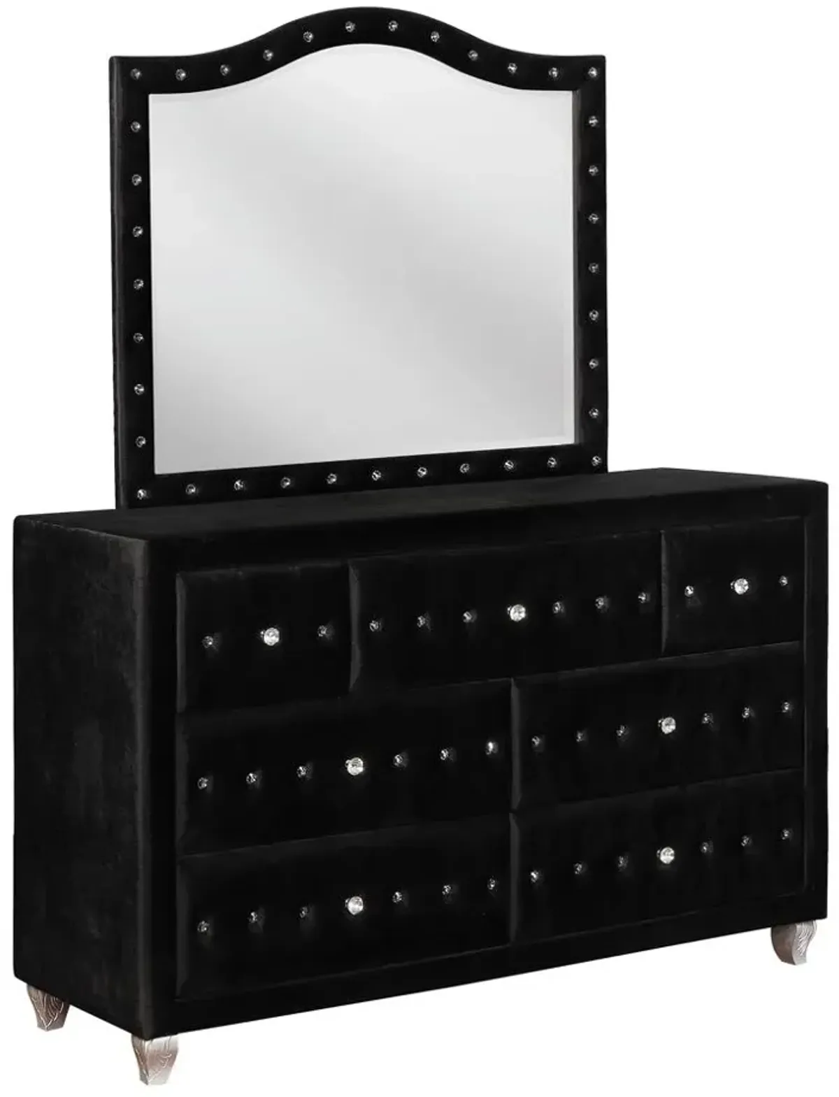 Coaster Deanna Upholstered Dresser Mirror Black