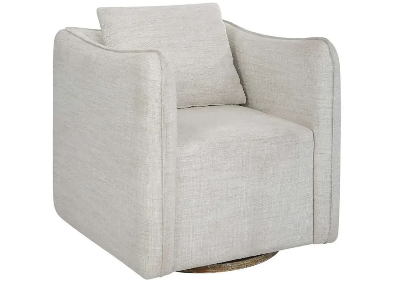 Uttermost Corben White Swivel Armchair