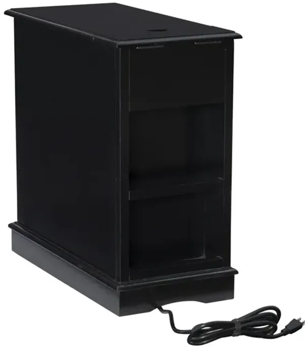 Powell Butler Accent Table with Usb Black