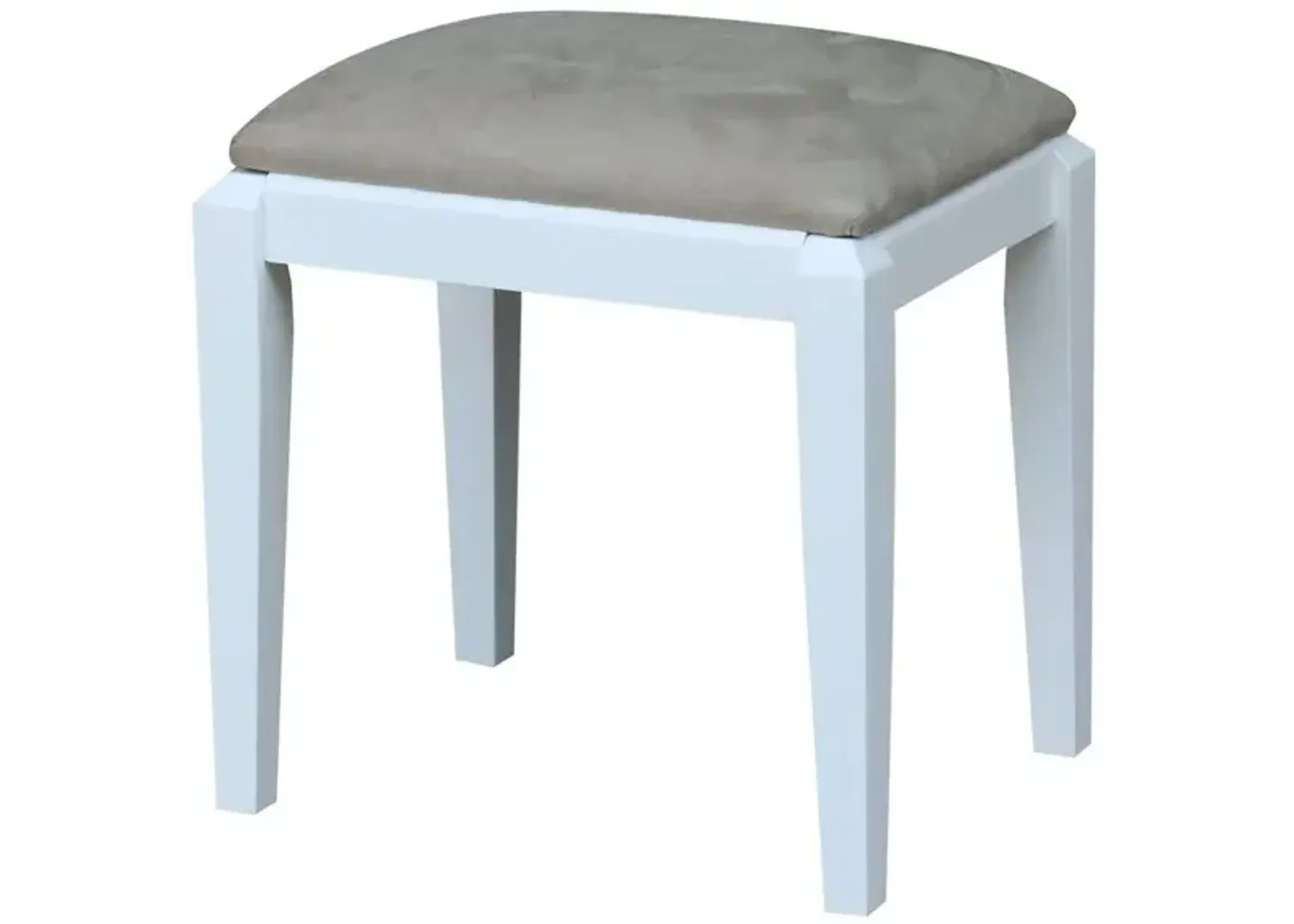 John Thomas Youth Upholstered Vanity Bench in White