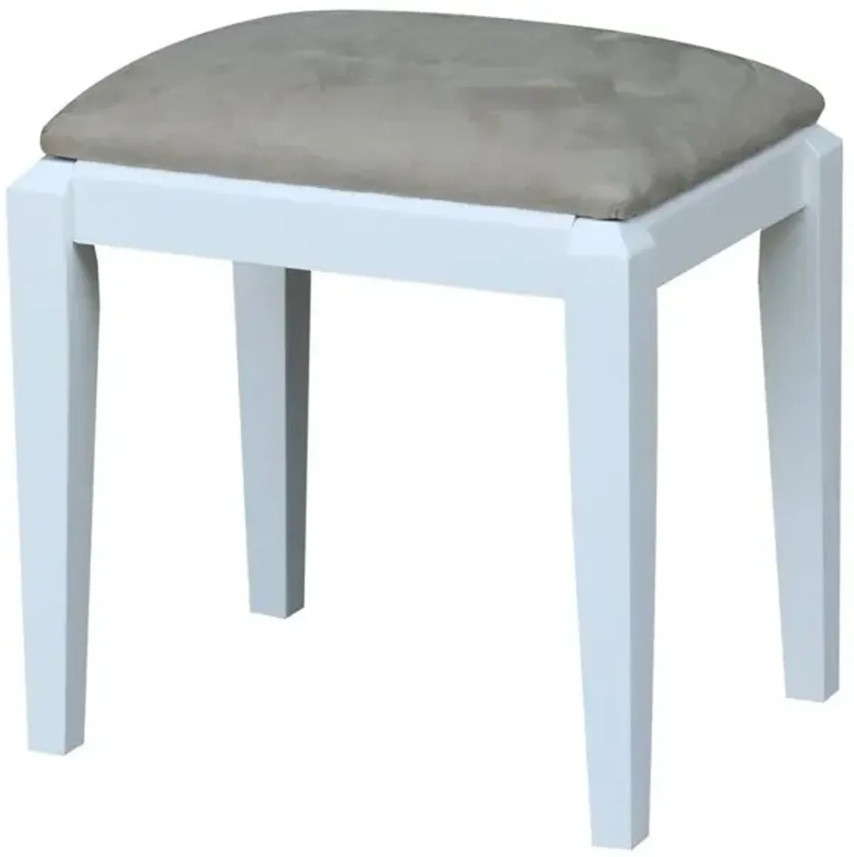 John Thomas Youth Upholstered Vanity Bench in White