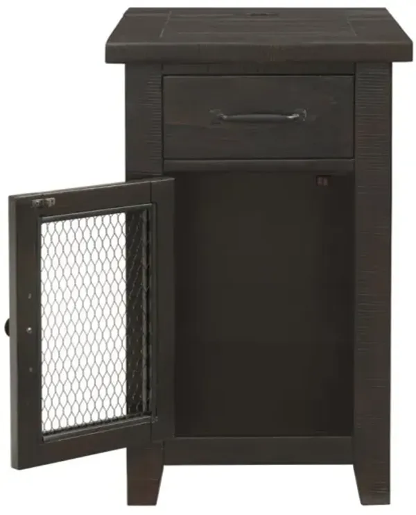 Martin Svensson Rustic Chairside Accent Table with Power in Espresso