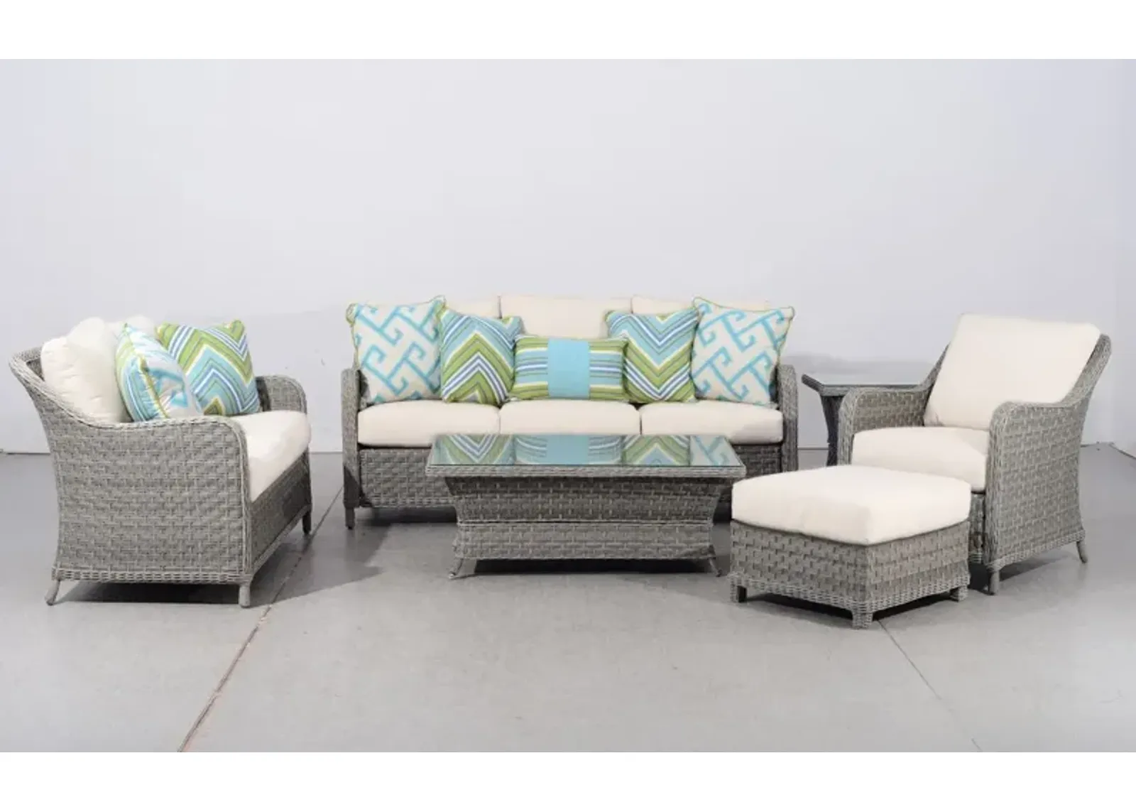 South Sea Outdoor Living Mayfair Loveseat with Canvas Canvas Cushions