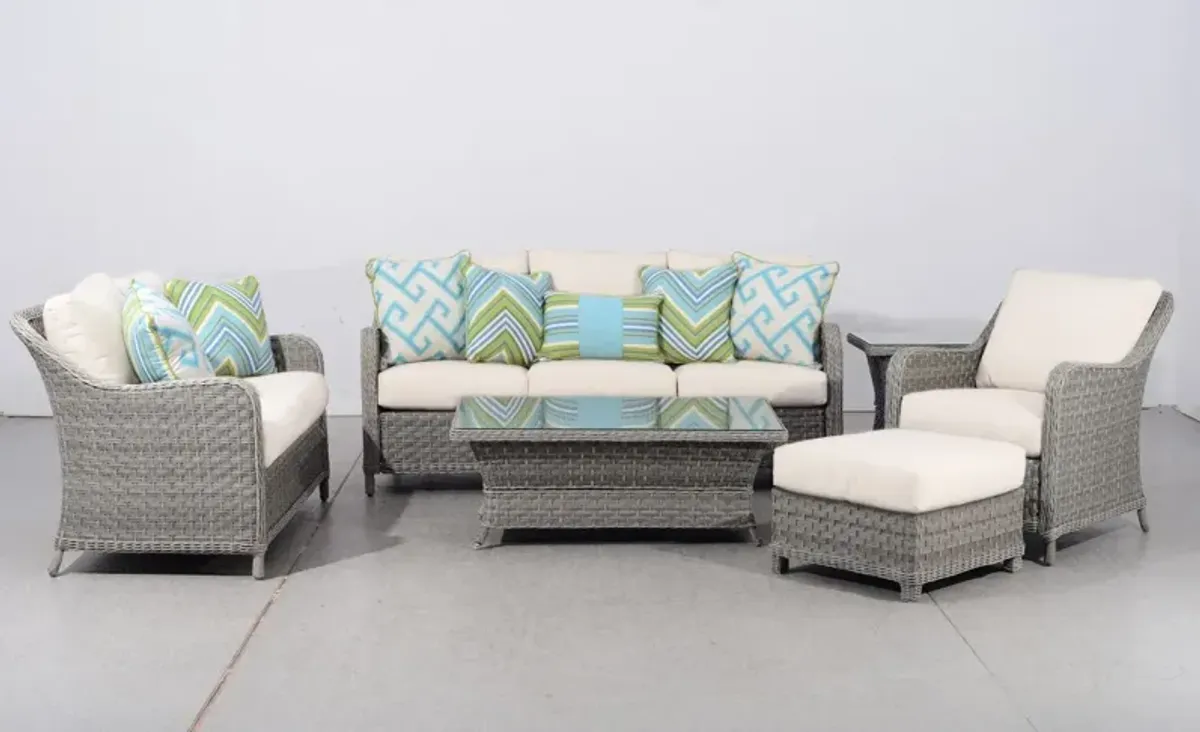 South Sea Outdoor Living Mayfair Loveseat with Canvas Canvas Cushions