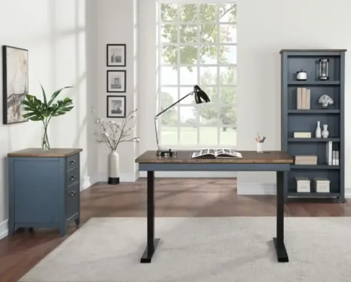 Martin Furniture Fairmont Dusty Blue Electric Sit/Stand Desk