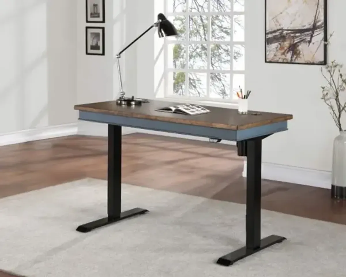 Martin Furniture Fairmont Dusty Blue Electric Sit/Stand Desk