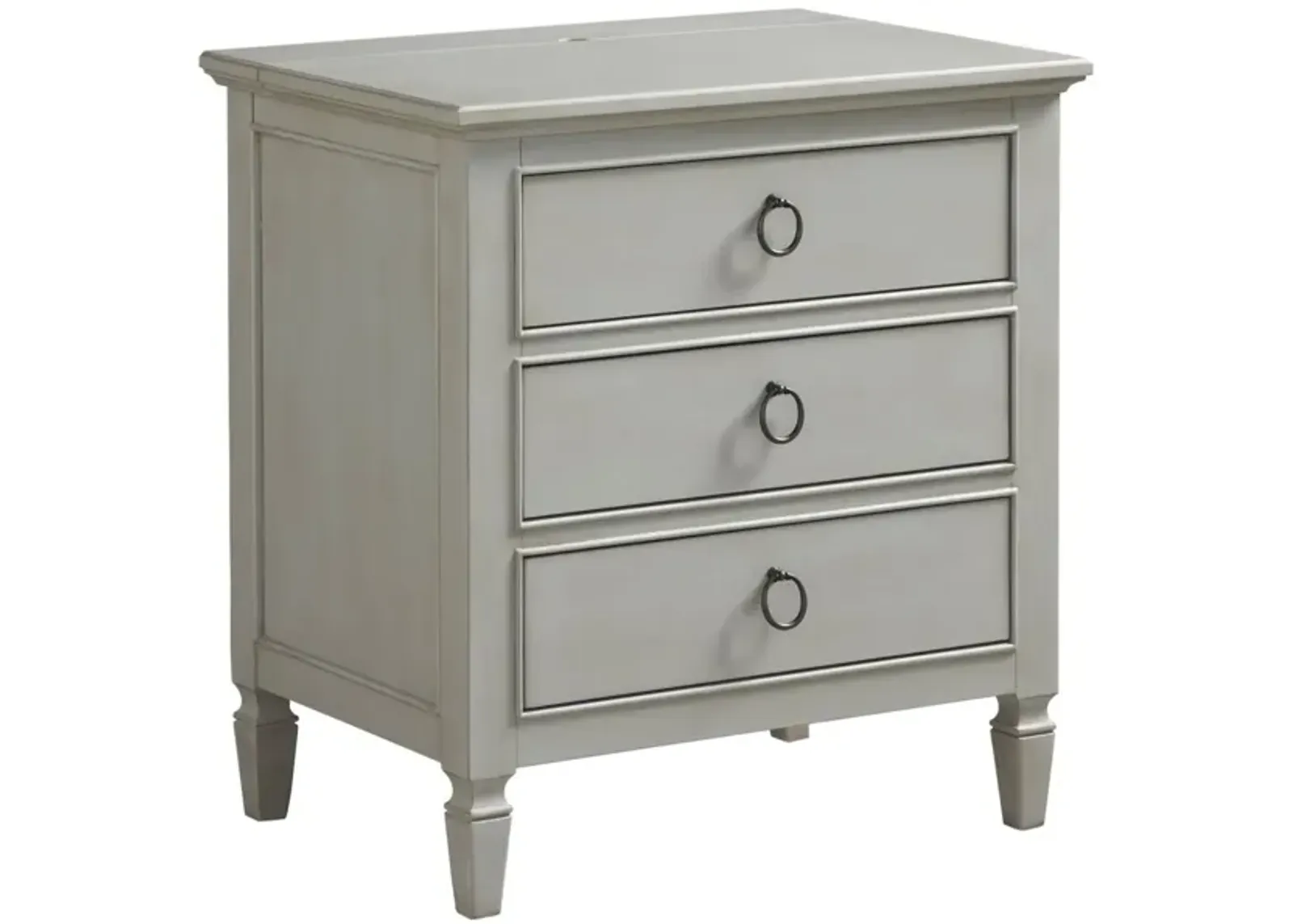 Universal Summer Hill French Gray 3-Drawer Nightstand