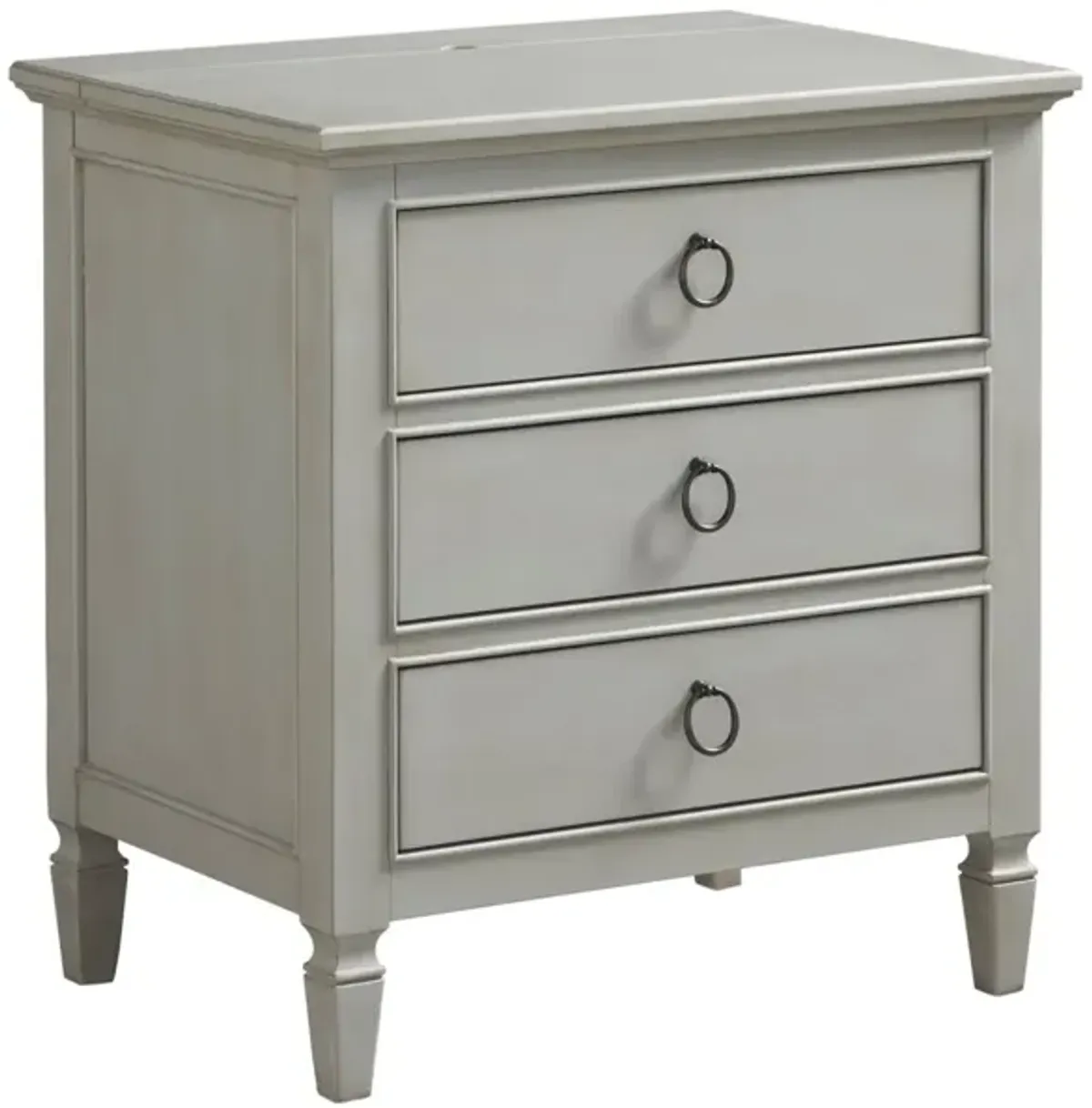 Universal Summer Hill French Gray 3-Drawer Nightstand