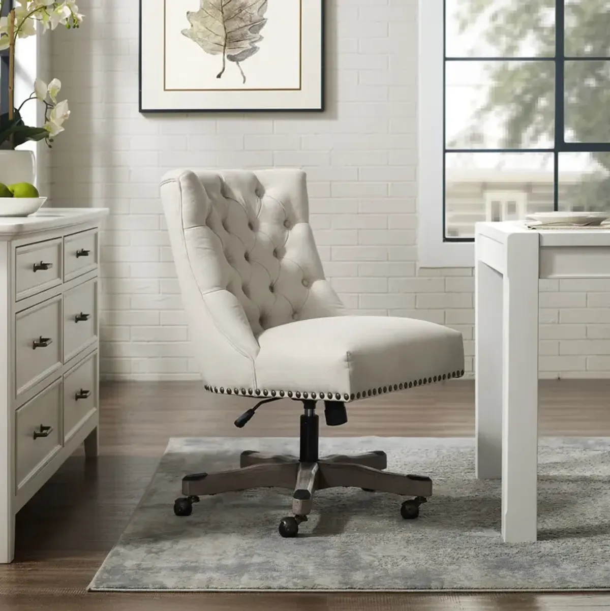 Linon Della Natural Home Office Desk Chair