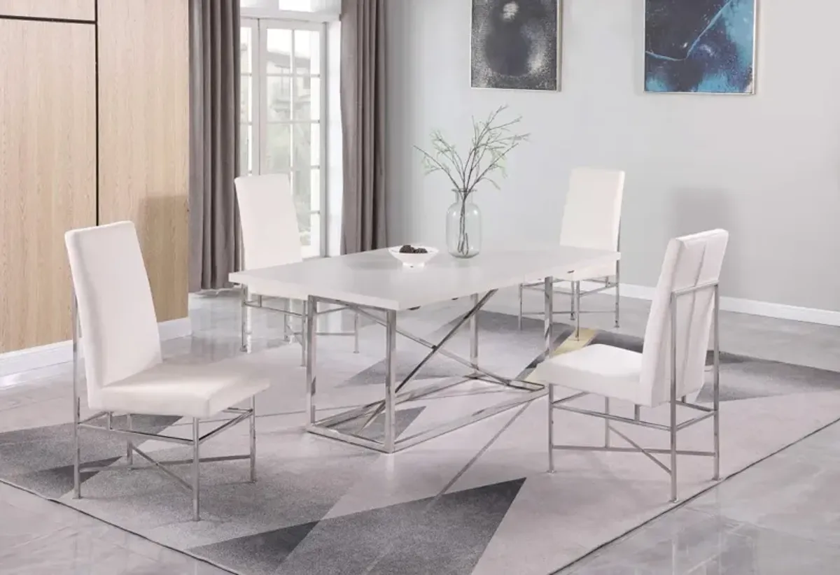 Chintaly Kendall Contemporary Dining Set with Butterfly Extendable Table & 4 Side Chairs