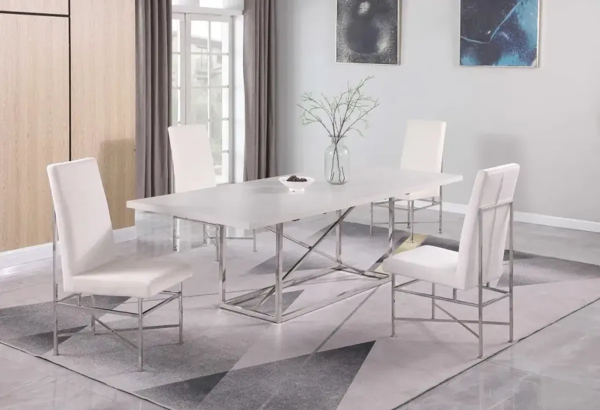Chintaly Kendall Contemporary Dining Set with Butterfly Extendable Table & 4 Side Chairs