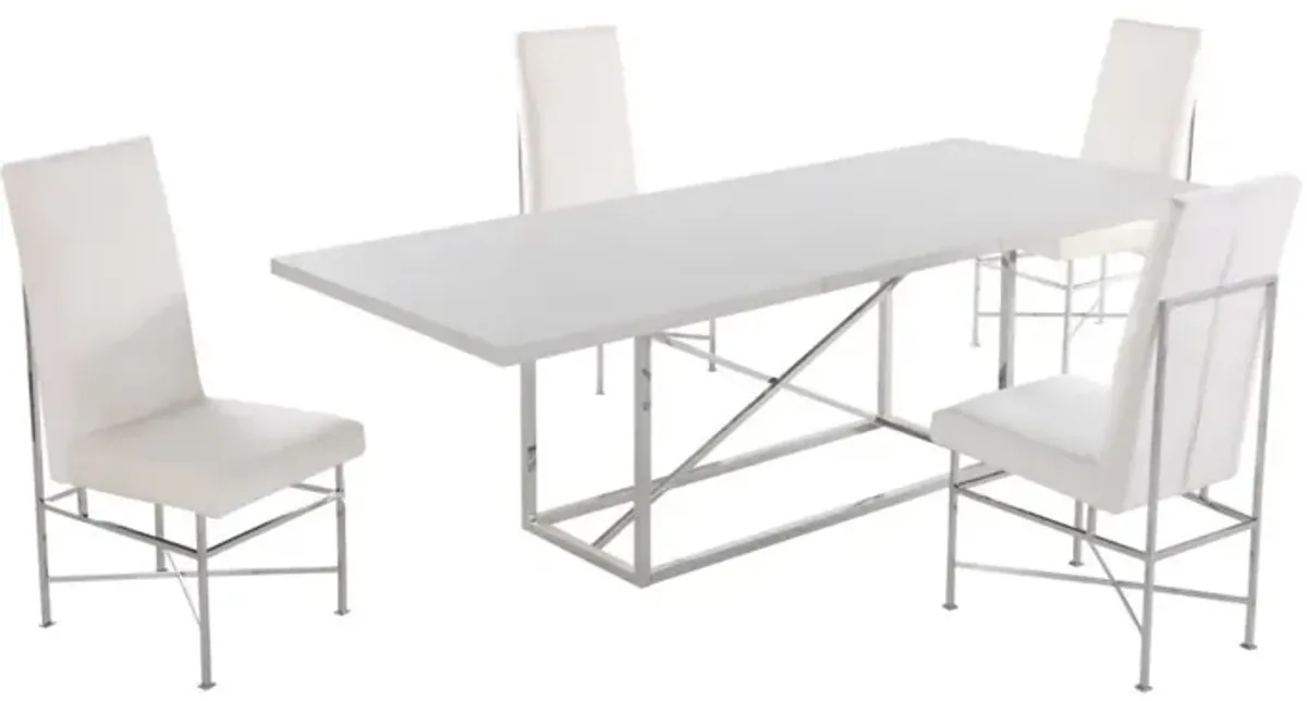 Chintaly Kendall Contemporary Dining Set with Butterfly Extendable Table & 4 Side Chairs