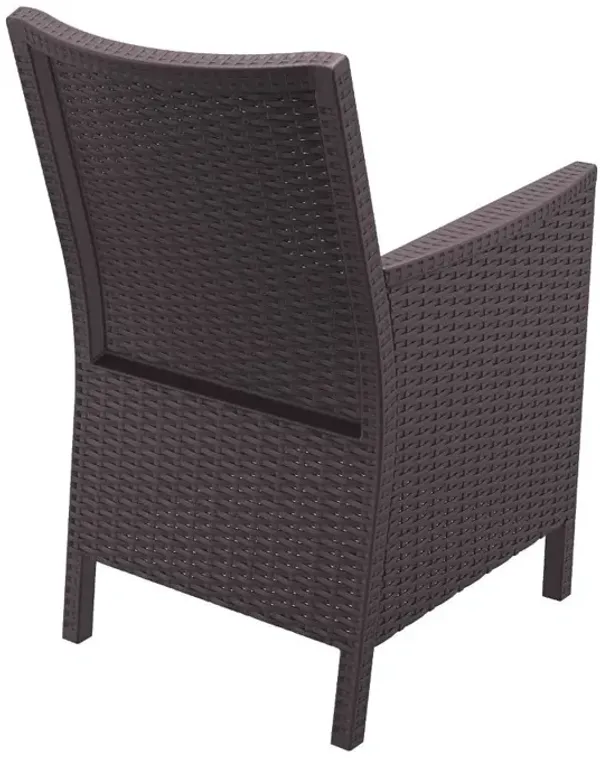 Compamia California Resin Wickerlook Lounge Chair Brown with Sunbrella Natural Cushion