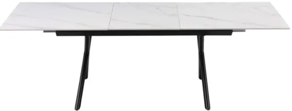 Chintaly Karol Extendable Sintered Stone Top Dining Table with Steel Base