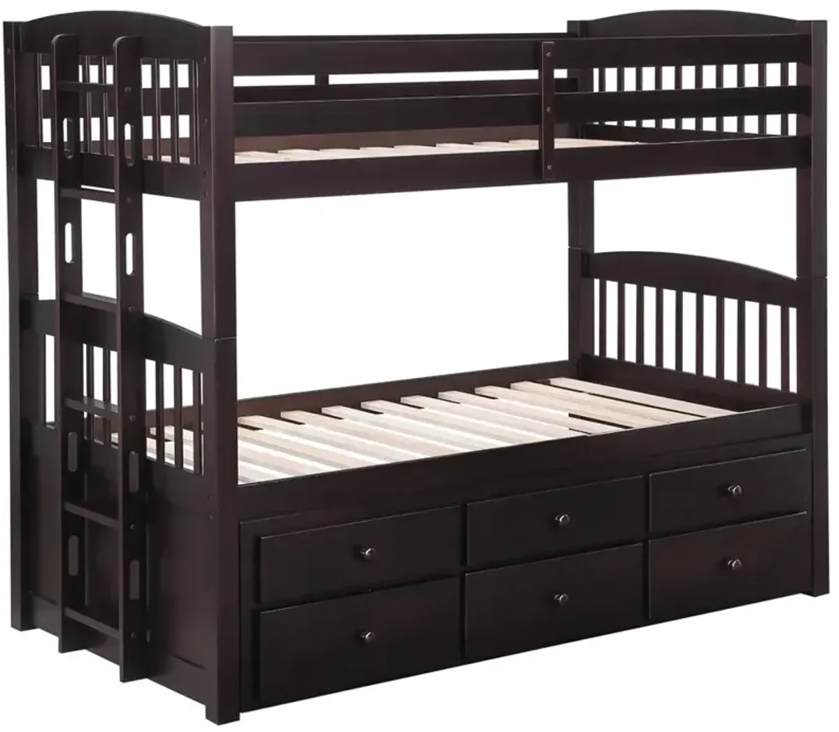 Coaster Kensington Twin Over Twin Bunk Bed with Trundle Cappuccino