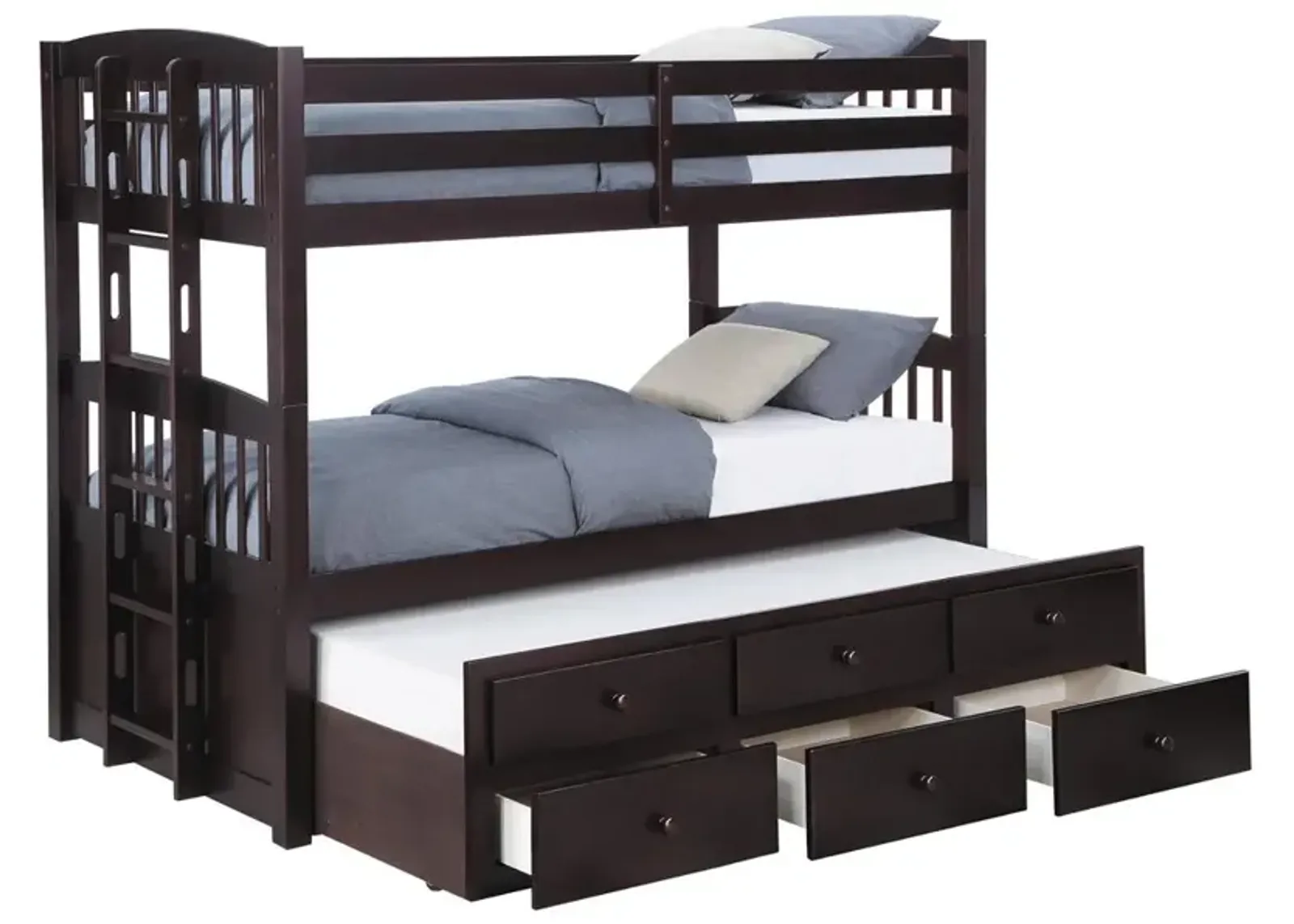 Coaster Kensington Twin Over Twin Bunk Bed with Trundle Cappuccino