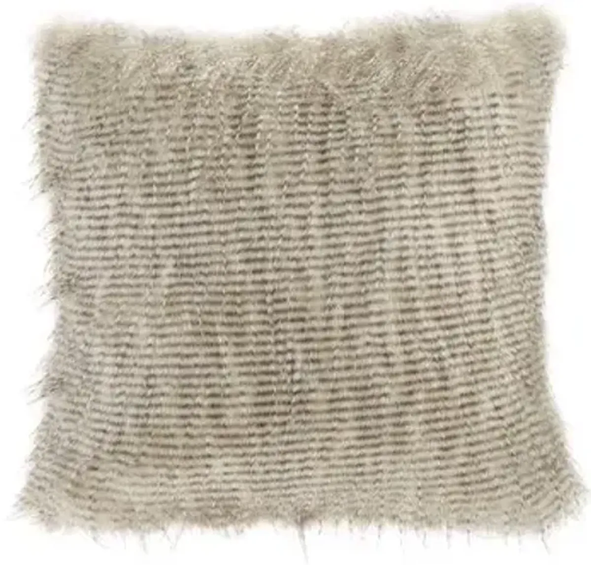 Olliix Madison Park Edina Natural Faux Fur Square Pillow