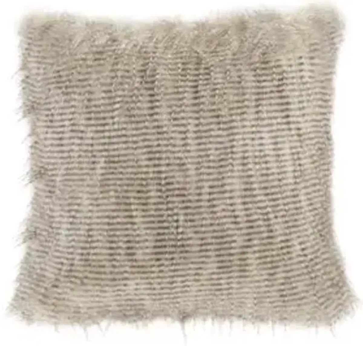 Olliix Madison Park Edina Natural Faux Fur Square Pillow