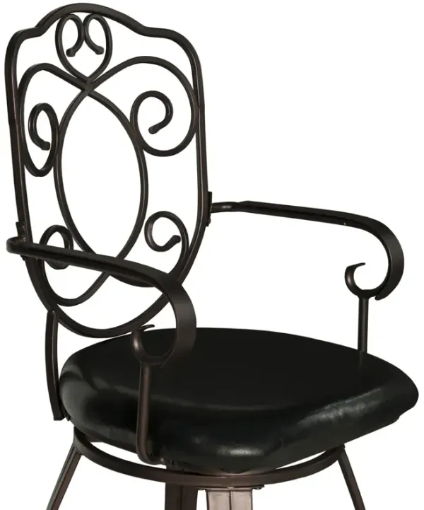 Linon 30 Inch Crested Back Bar Stool