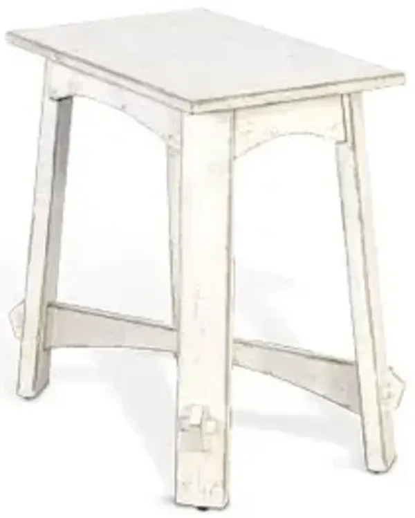 Sunny Designs Marina White Sand Chairside Table
