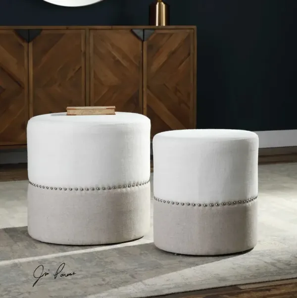 TILDA OATMEAL NESTING OTTOMANS