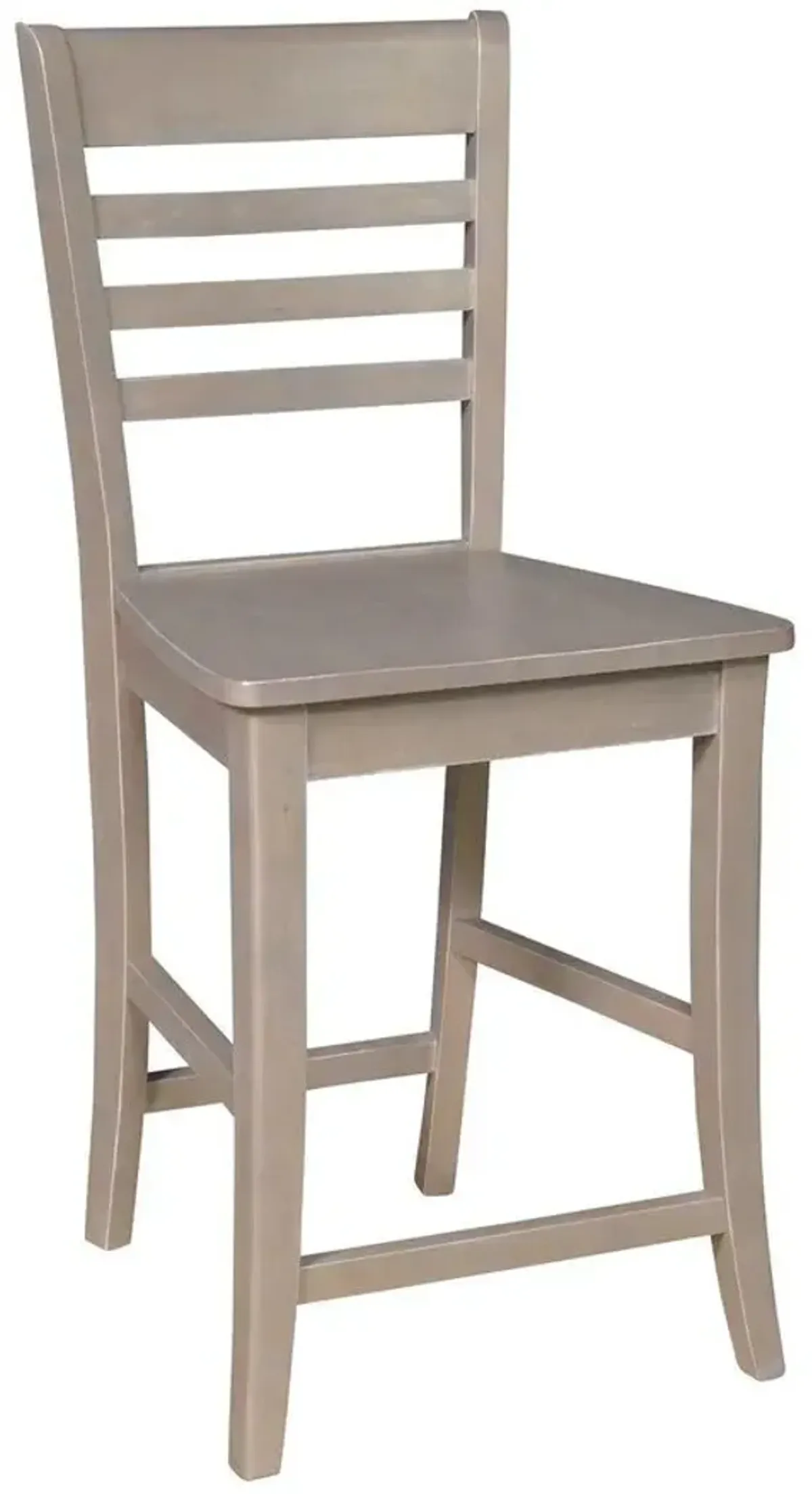 John Thomas Cosmopolitan 24 Inch Roma Wood Stool in Taupe Gray