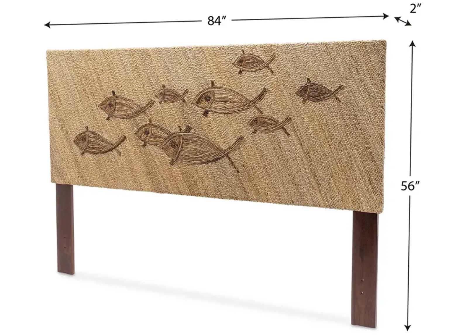 Seawinds School of Fish Weave Natural Finish King Headboard