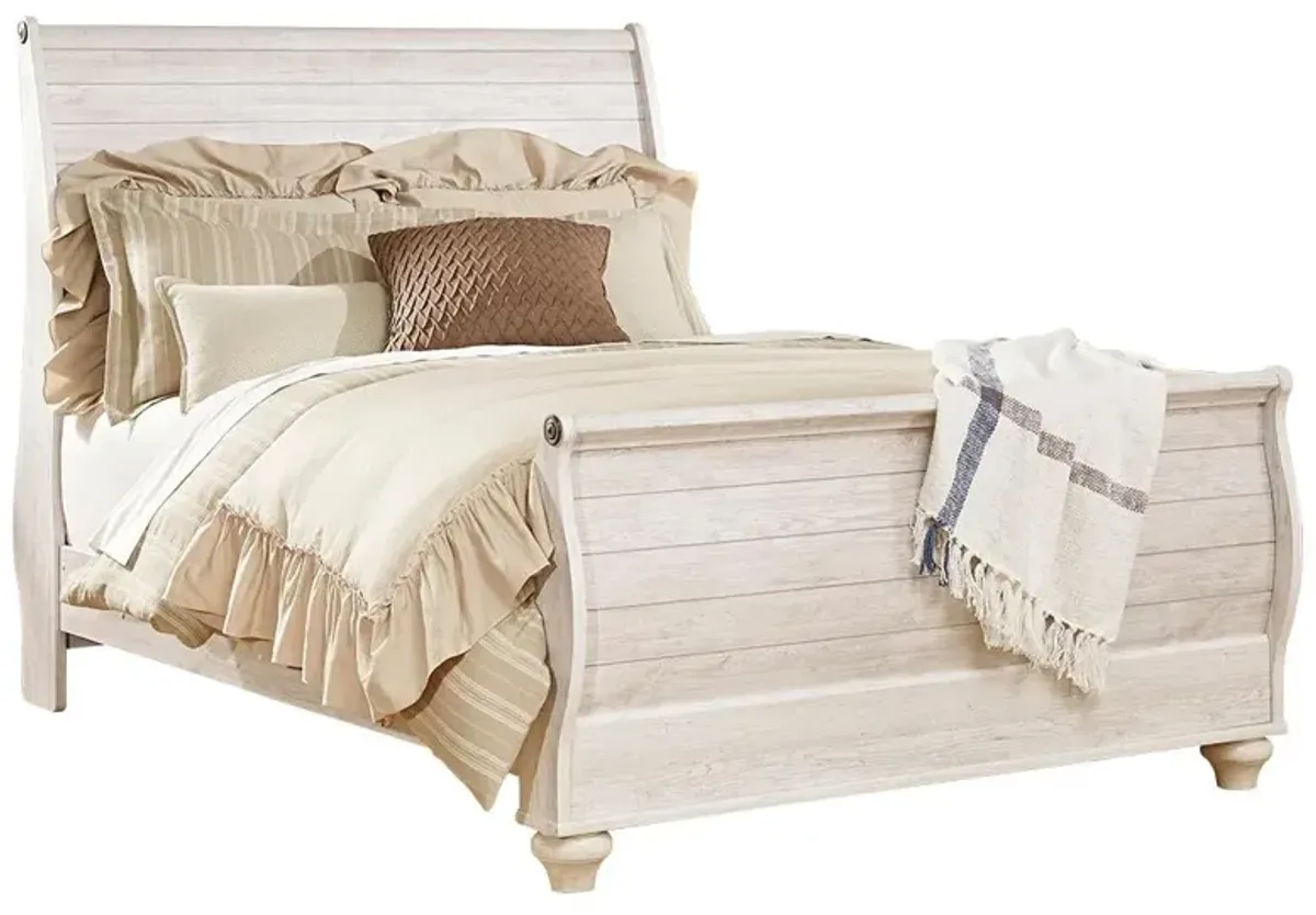 Ashley Willowton Whitewash Queen Sleigh Bed