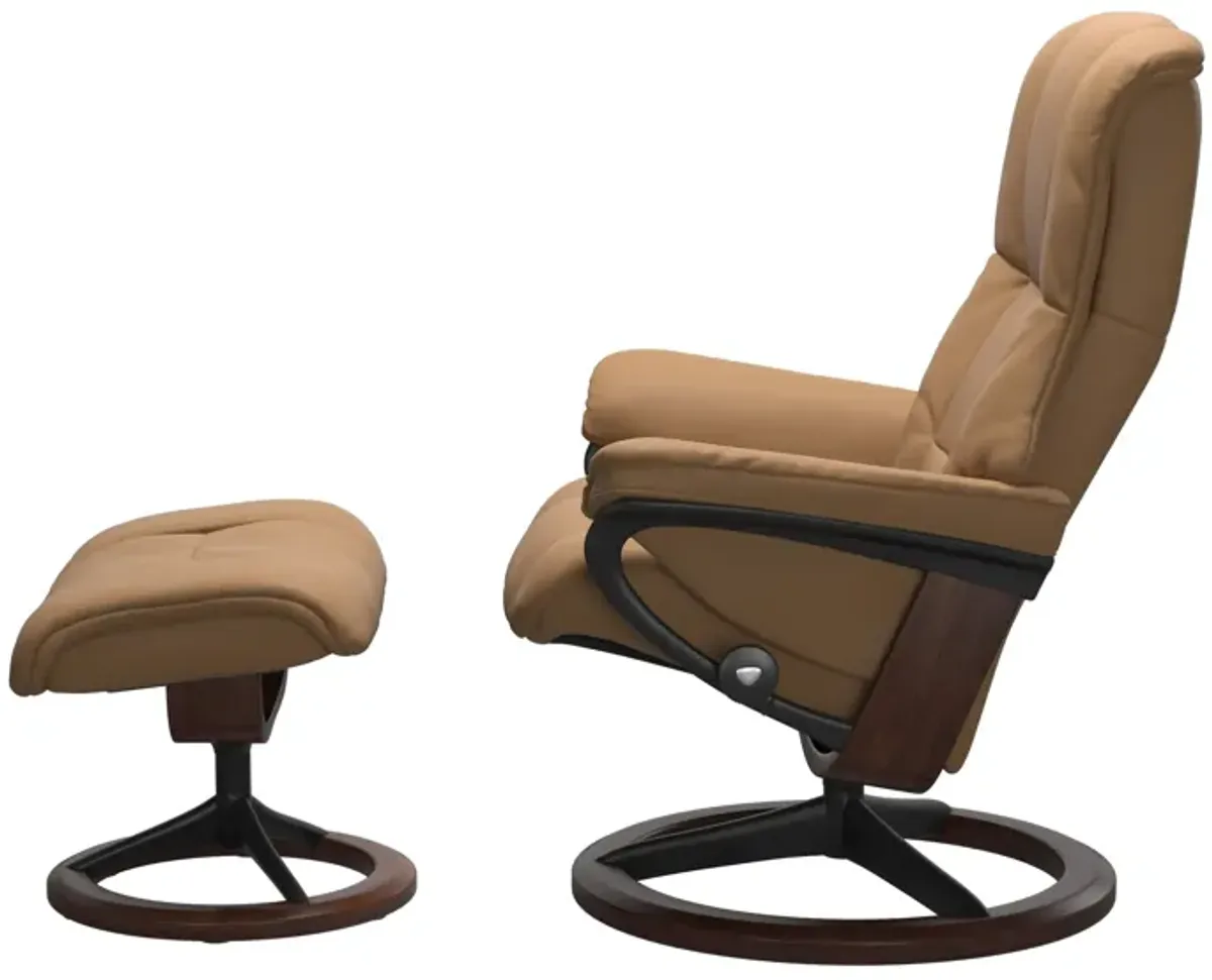 Stressless Mayfair Signature Chair with Footstool Paloma Taupe Leather