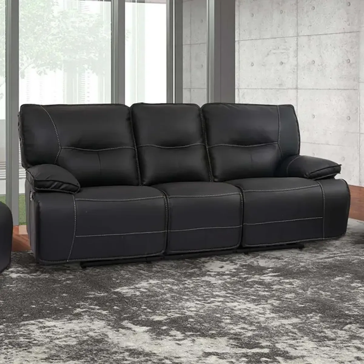 Parker House Spartacus Power Reclining Sofa in Black Color