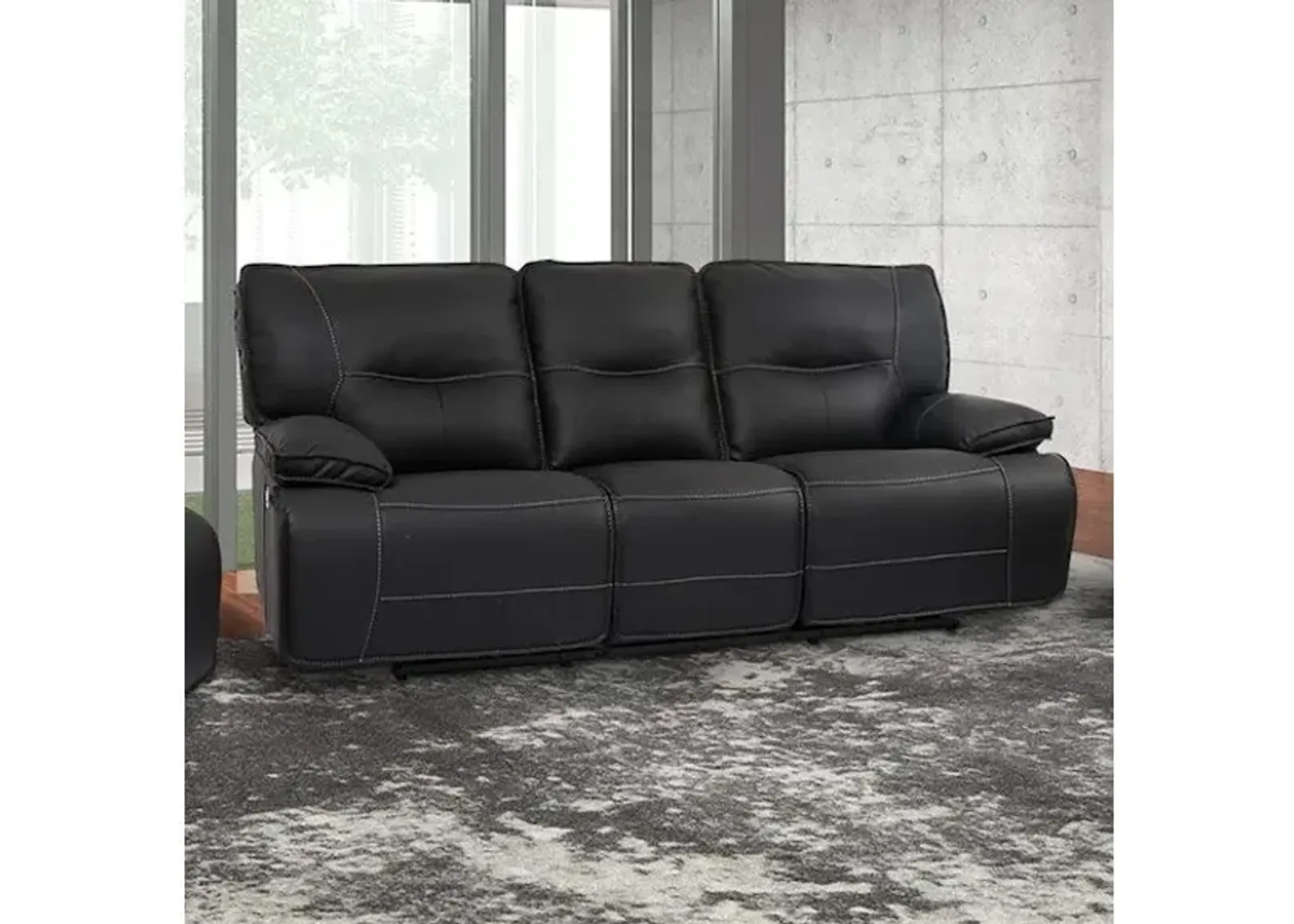 Parker House Spartacus Power Reclining Sofa in Black Color