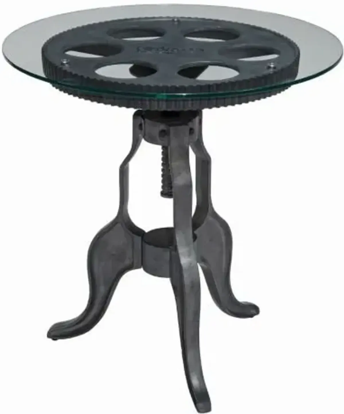 Kincaid Metal & Glass Gear End Table