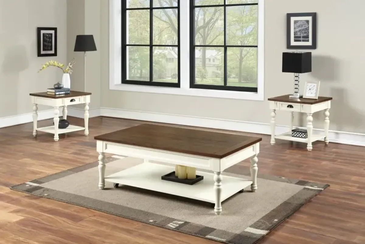 3 PIECE JOANNA COCKTAIL + 2 END TABLES