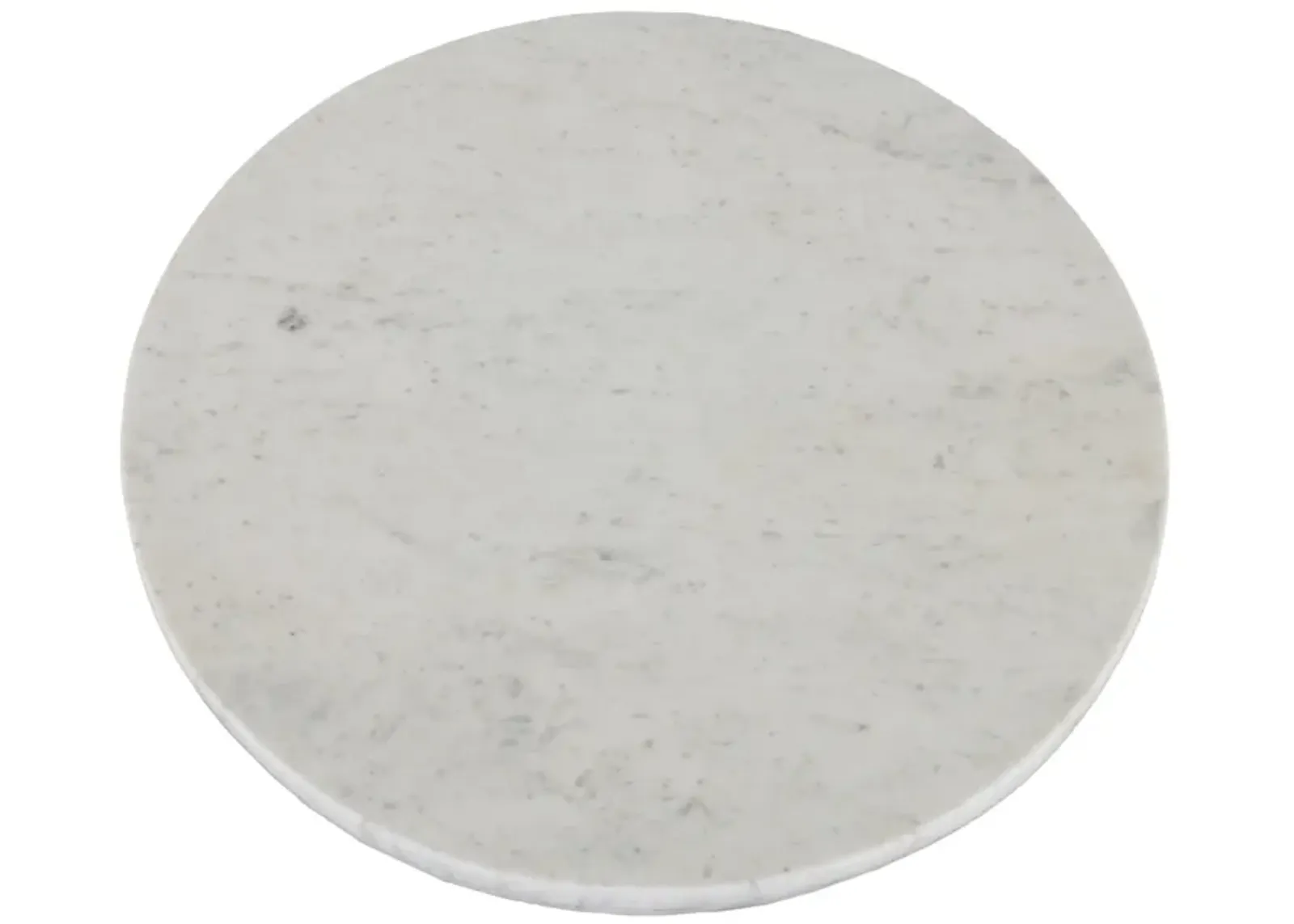 Home Trends Design Palm Springs 48-Inch Round White Marble Dining Table with Pedestal Base