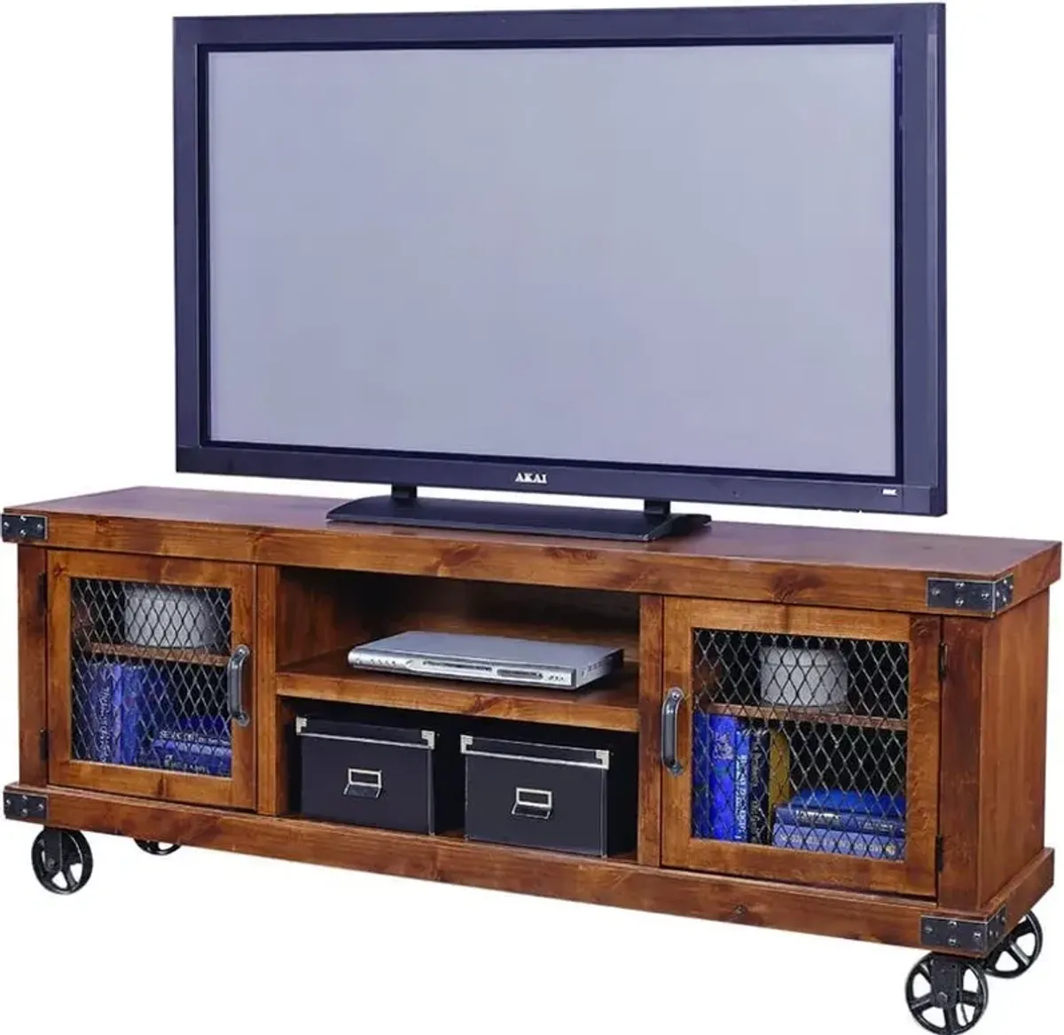 INDUSTRIAL FRUITWOOD TV STAND CONSOLE