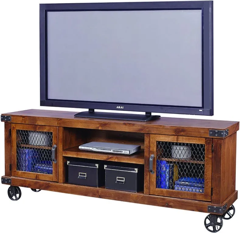 INDUSTRIAL FRUITWOOD TV STAND CONSOLE