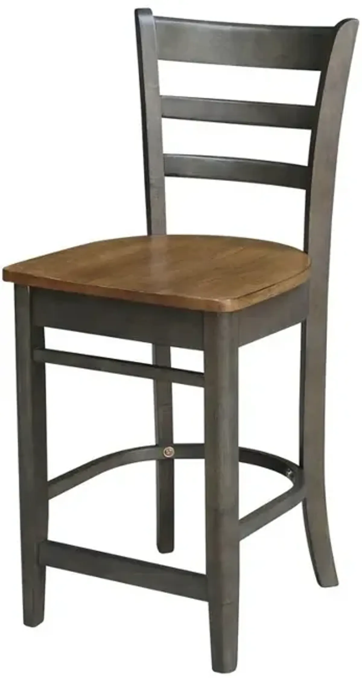 DINING ESSENTIALS EMILY WOOD STOOL IN HICKORY & COAL