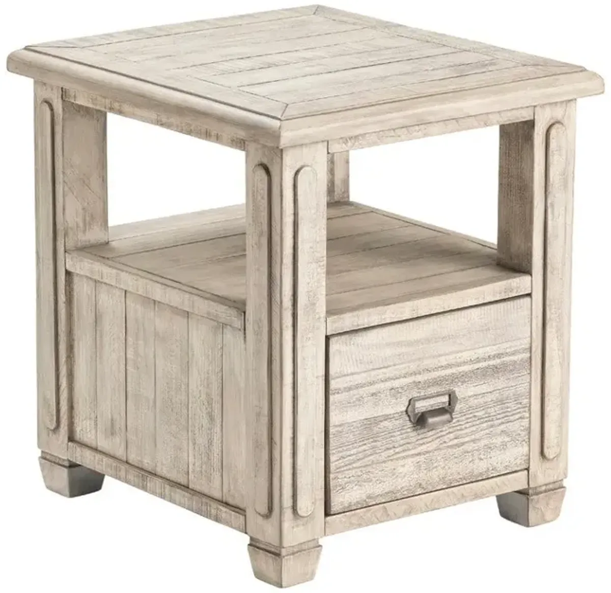 Crestview Pembroke White Wash End Table