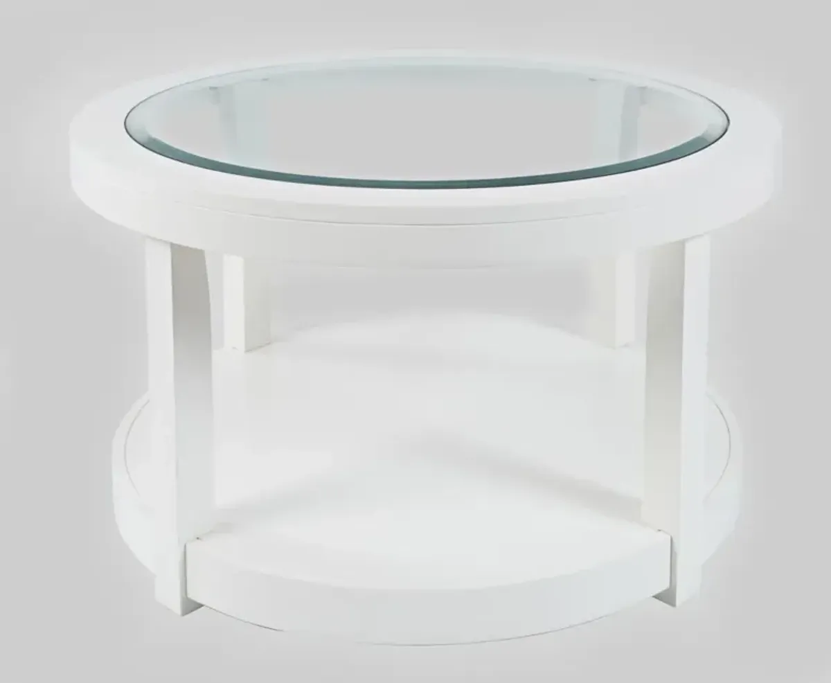 Jofran Urban Icon Round Cocktail Table White