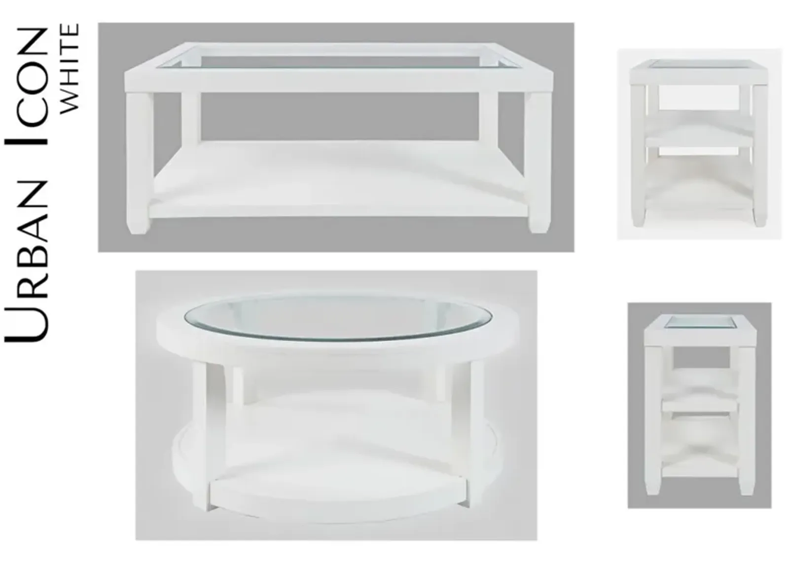 Jofran Urban Icon Round Cocktail Table White