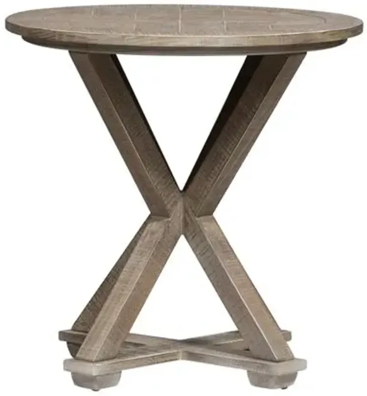 Liberty Furniture Parkland Falls Weathered Taupe Round End Table