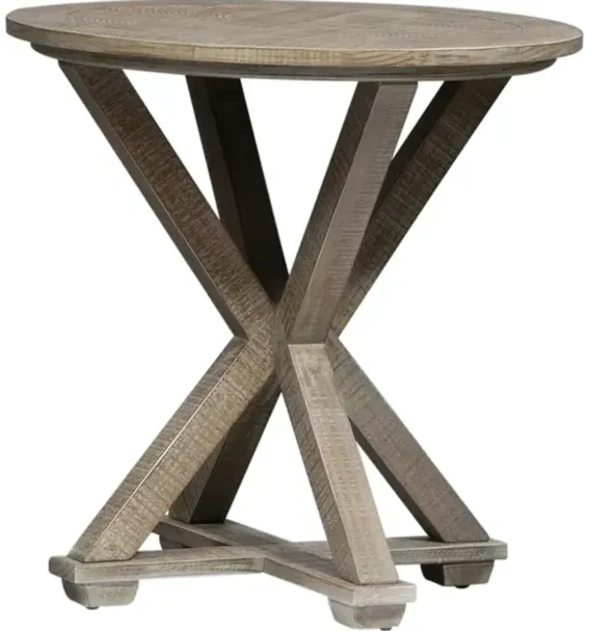 Liberty Furniture Parkland Falls Weathered Taupe Round End Table