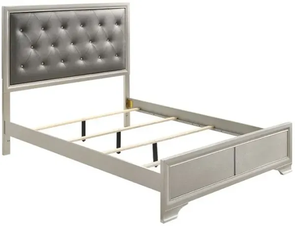 Salford Wood Queen Panel Bed Metallic Sterling