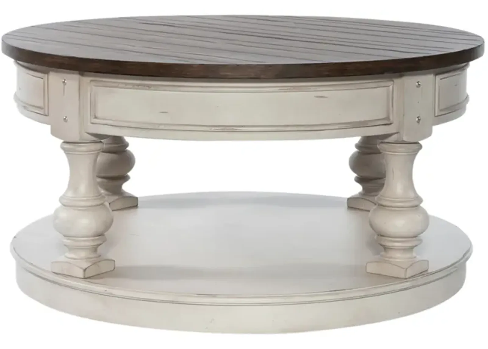 Morgan Creek Antique White/Wire Brushed Tobacco Cocktail Table