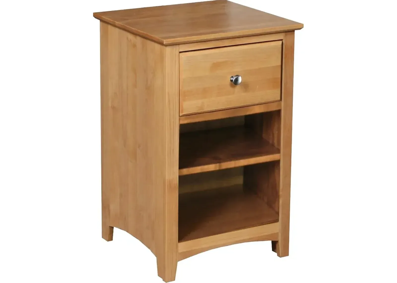 Archbold Shaker Natural 1-Drawer Nightstand with 2 Shelves