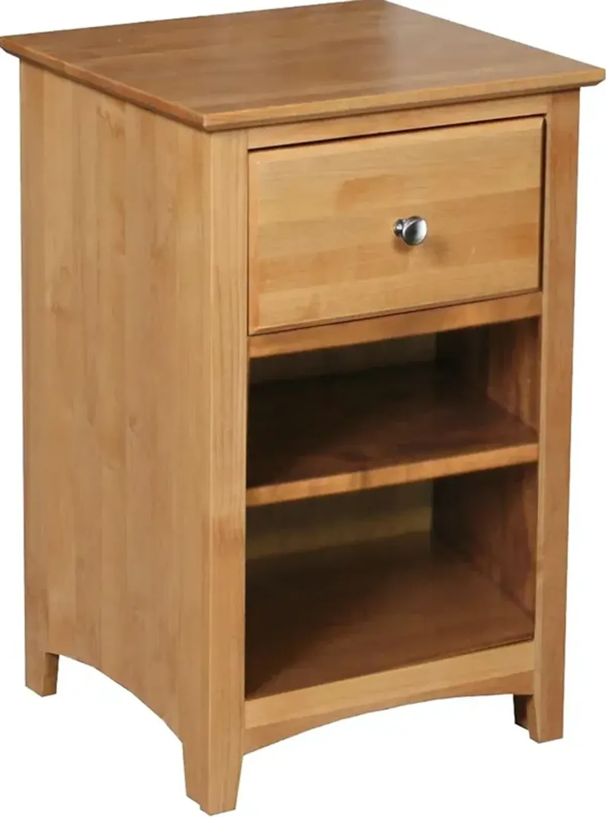 Archbold Shaker Natural 1-Drawer Nightstand with 2 Shelves